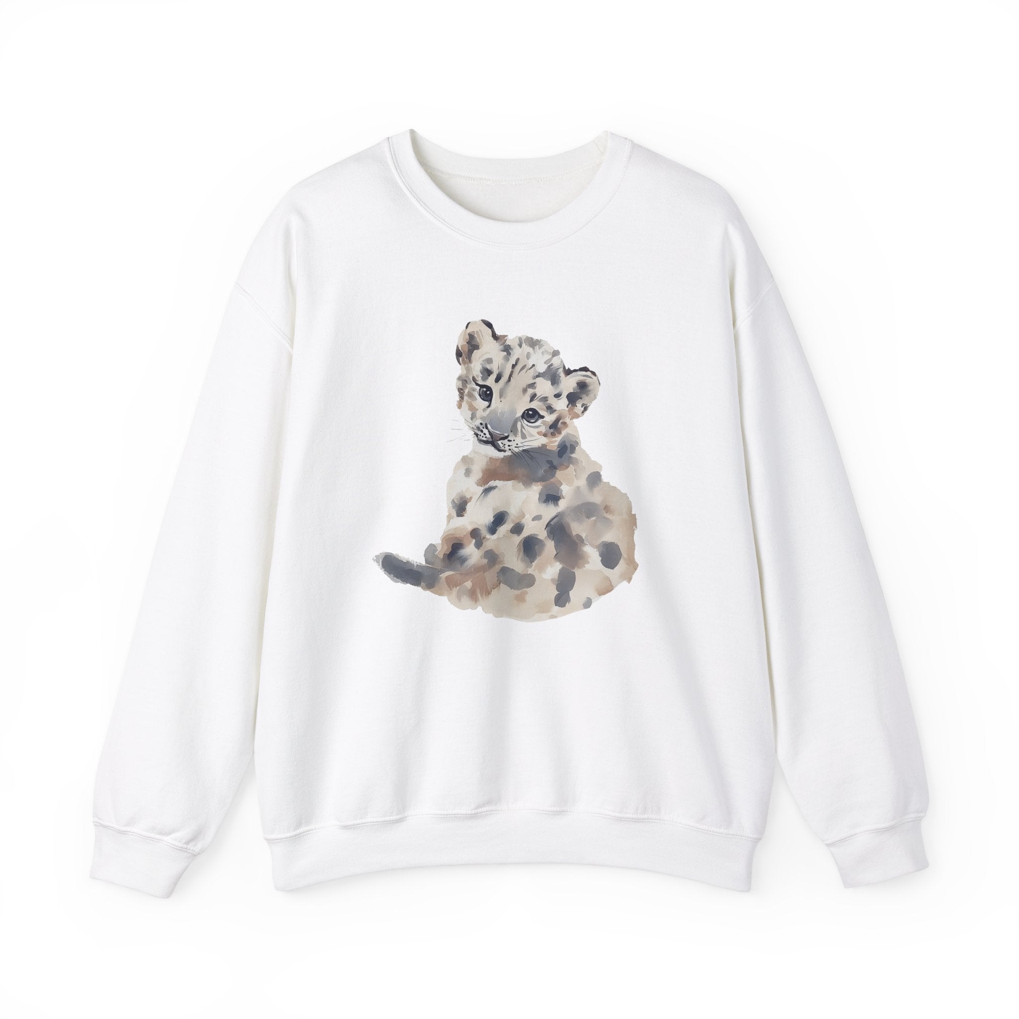 Watercolor Snow Leopard Sweatshirt