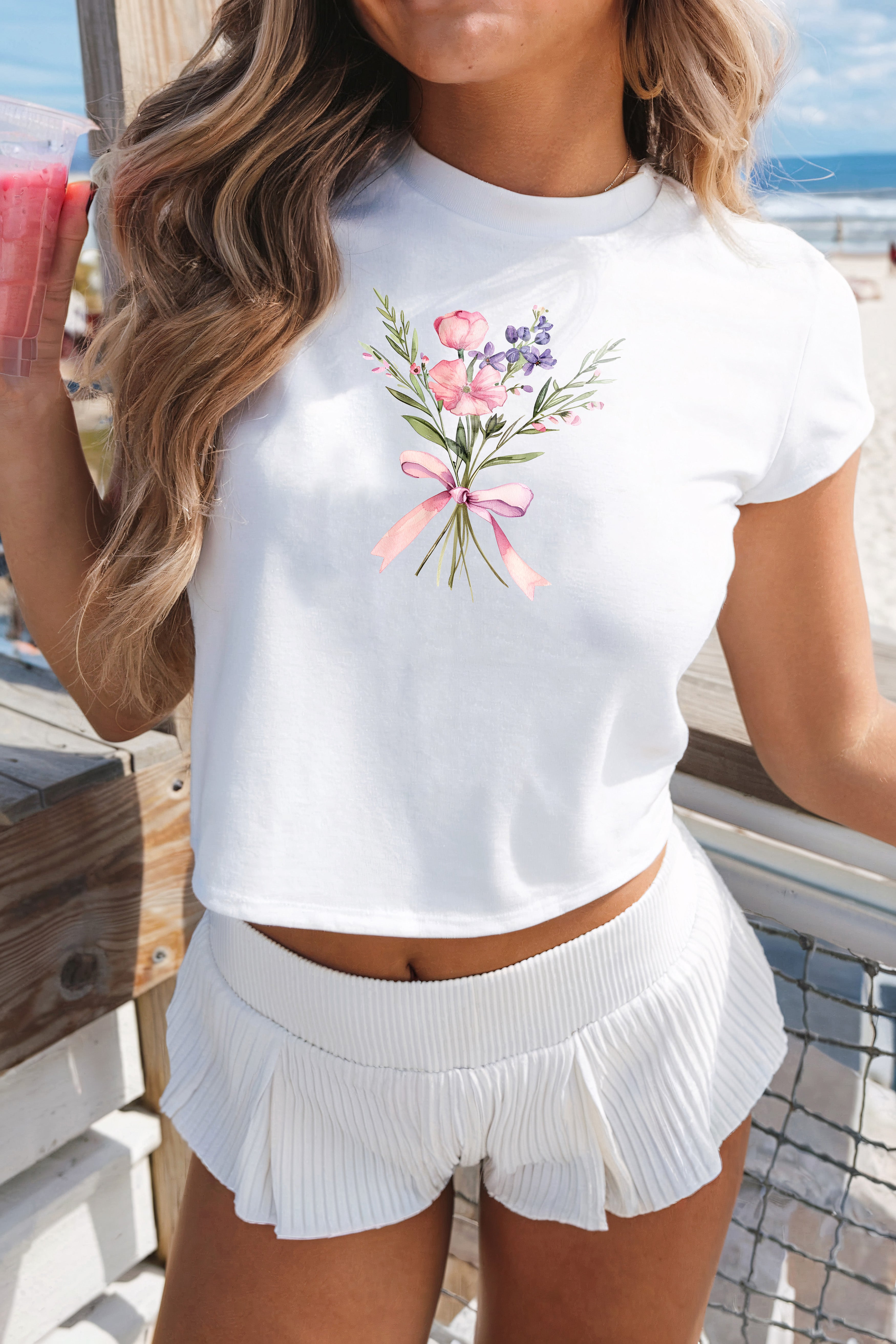 Coquette Flower Boquet Baby Tee