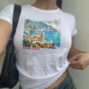 Amalfi Coast Postcard Baby Tee