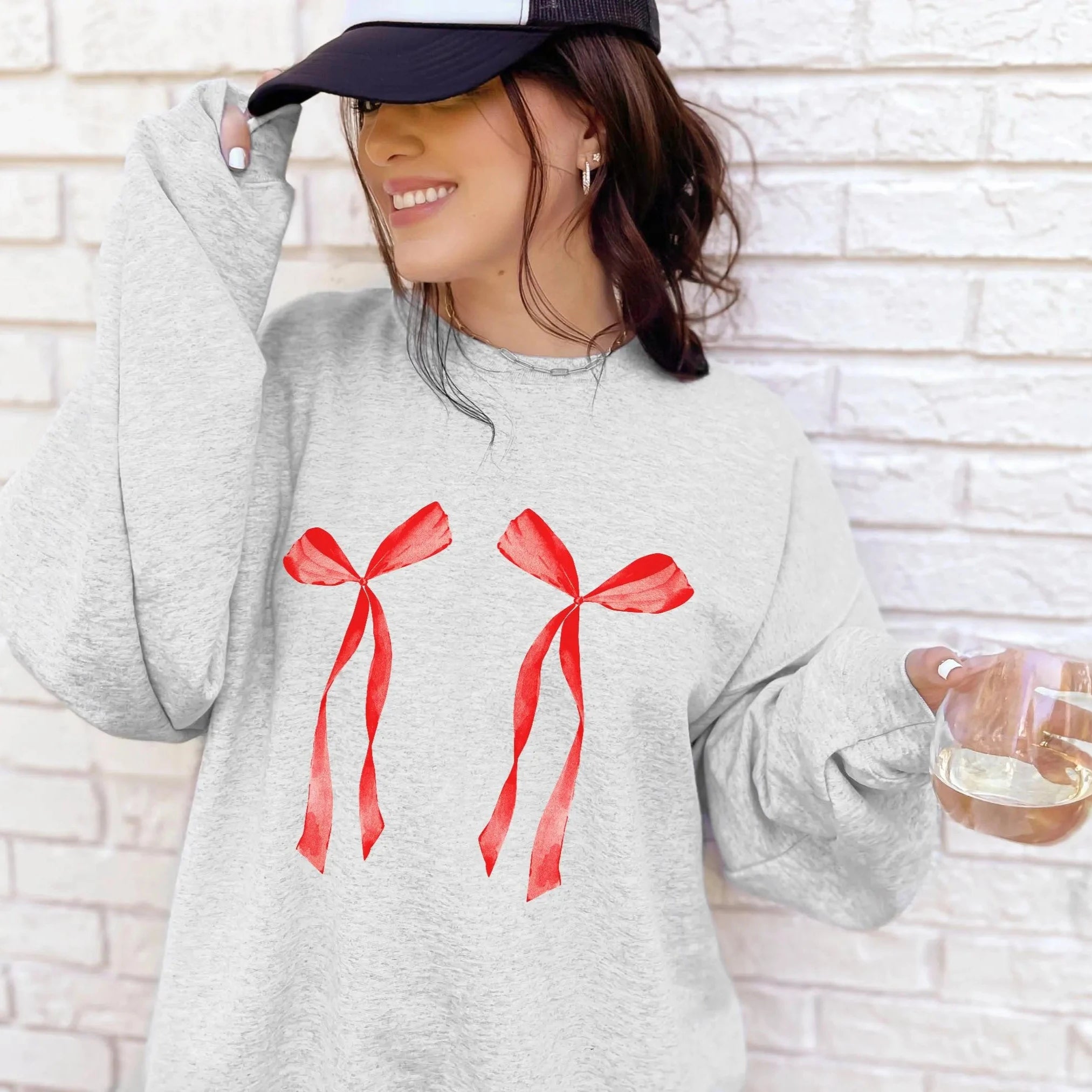 Red Coquette Ribbons Christmas Sweatshirt