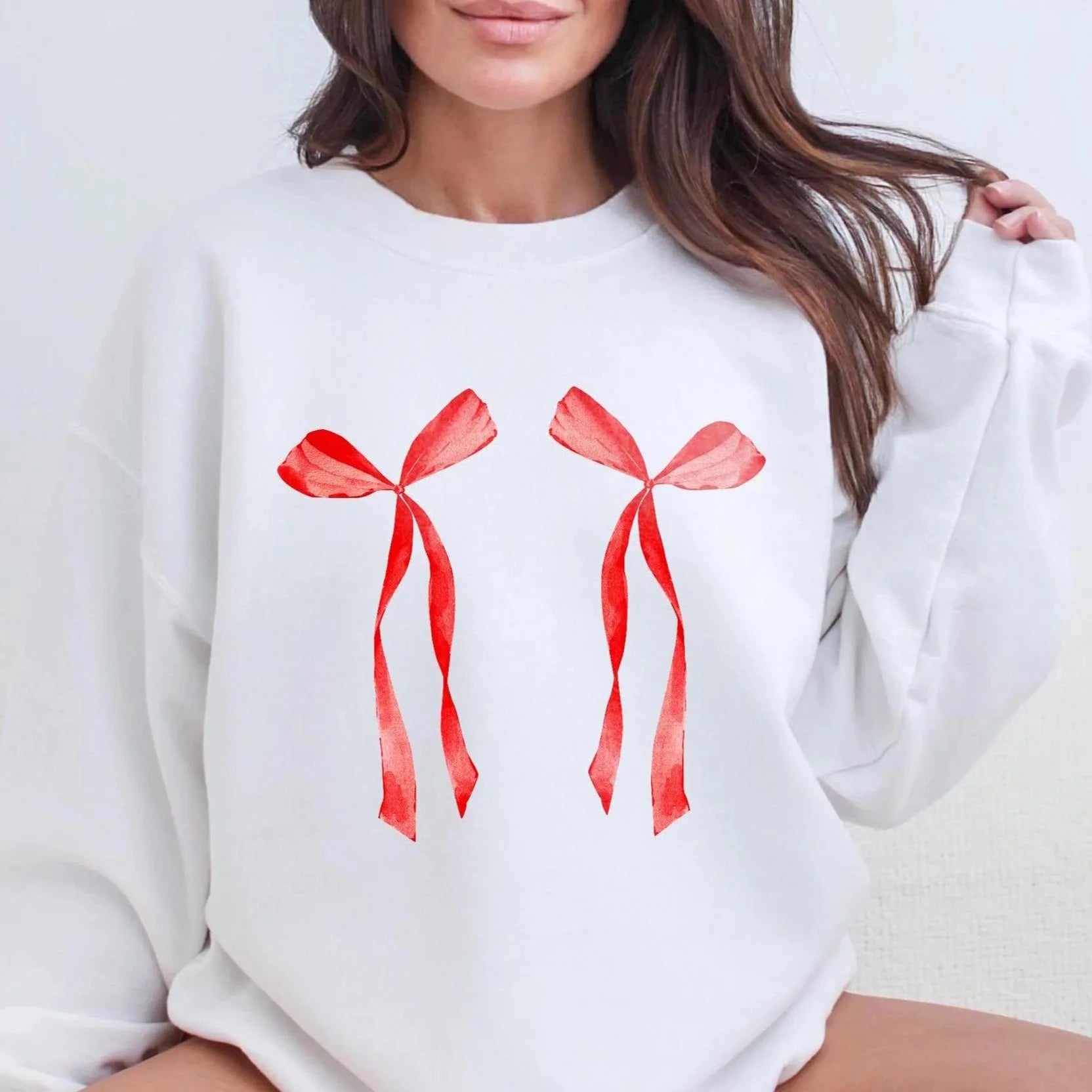 Red Coquette Ribbons Christmas Sweatshirt