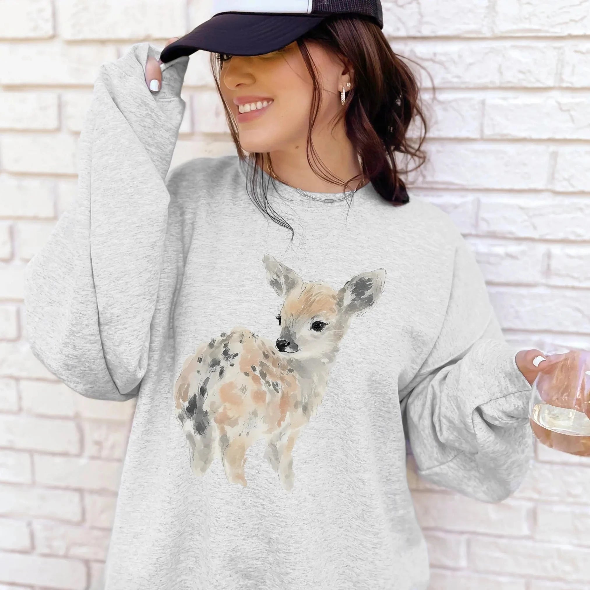 Watercolor Coquette Deer Sweatshirt