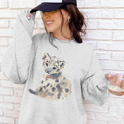 Watercolor Snow Leopard Sweatshirt